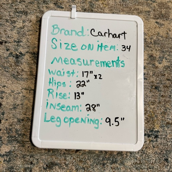 Carhartt Men’s Double Front Duck Canvas Work Pants Size 34x28 Tan NWOT Rugged - Picture 5 of 5